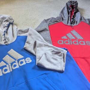 🏈Adidas Red and Blue Hoodies